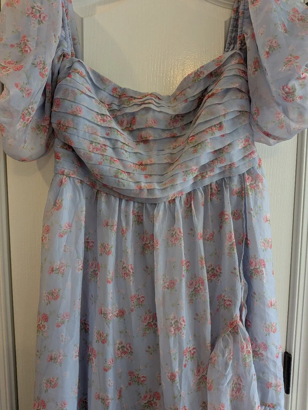 Abercrombie & Fitch Emerson Drama Maxi Dress Off-The-Shoulder Floral Ruffle XLP